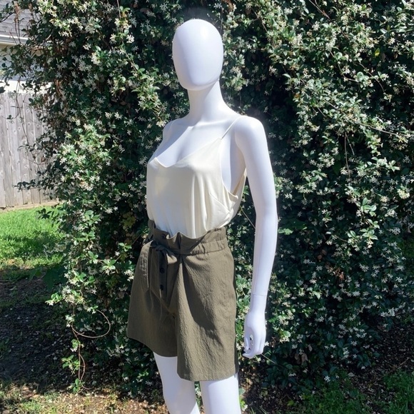 💋NWT Rag & Bone Relaxed Fit High Rise Seersucker Paper Bag Waist Shorts - Picture 14 of 15